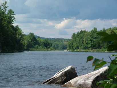 Picture of river with clouds approaching