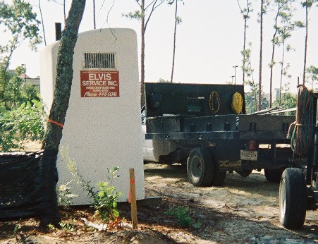 Picture of Elvis Service Inc on a Porta Potty